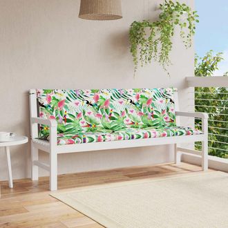 vidaXL Cojines Para Banco De Jard&iacute;n 2 Uds Tela Multicolor 150x50x7 Cm Vidaxl