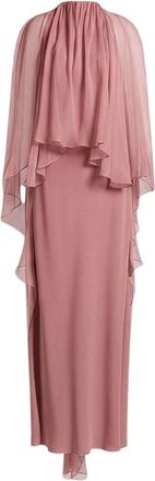 Alberta Ferretti Abito lungo in raso Enver con mantella in chiffon - - Dresses - Donna - Rosa - S