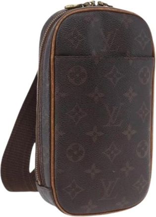 Louis Vuitton Pre-owned Pochette Gange Crossbody Bag - Dames - Vintage Schoudertas - Bruin - ONE Size - Leer - Vintage