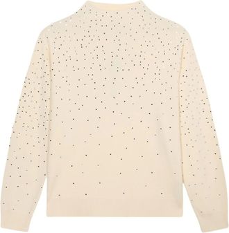 Oltre Truien & Vesten, Dames, Wit, S, Polyester, Turtleneck trui met applicaties