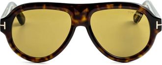 Tom Ford Eyewear Occhiali da sole con montatura stile pilota - Marrone