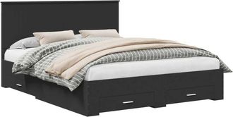 vidaXL Estructura De Cama Negro 160 X 200 Cm Madera De Ingenier&iacute;a Vidaxl