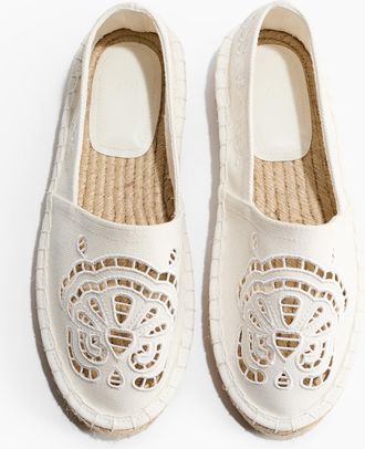 H&M Broderie anglaise espadrilles - White
