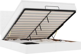 vidaXL Estructura Cama Otomana Colchones Cuero Sint&eacute;tico Blanco Vidaxl