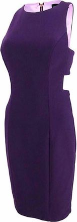 Betsy & Adam Womens Cutout Contrast Lined Sheath Dress In Purple
