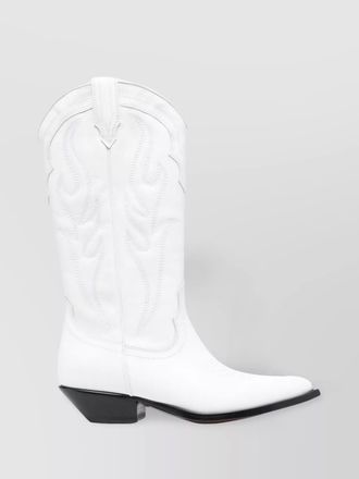 Sonora calf leather embroidered mid-calf western boots