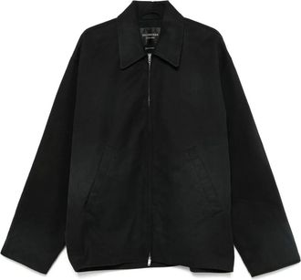 Balenciaga Jassen, Heren, Zwart, S, Katoen, Zwarte katoenen jas met rits van Balenciaga