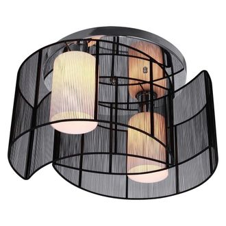 HOMCOM Chandelier 40x25H cm Chrome/Fabric-Black | TJ Hughes Black