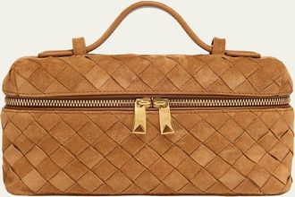 Bottega Veneta Bang Bang Vanity Intrecciato Suede Top-Handle Bag