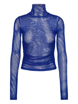 Rotate long-sleeve top - women - Recycled Polyester/Elastane/Recycled Polyester/Elastane - 34 - Blue