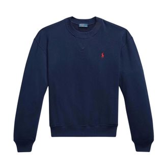 Polo Ralph Lauren Sweatshirts, female, Blue, Size: XL Lightweight Crewneck Sweatshirt