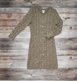 Tasha Polizzi Womens Cable Knit Dress In Brown