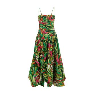 Farm Rio Tropical Dream Lange Mouwloze Jurk - Dames - Maxi kleedjes - Veelkleurig - XS - Katoen - Kleedjes