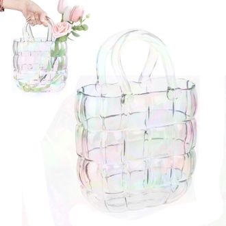 OEM Jarr&oacute;n Cuadrado De Vidrio Coloreado A Mano Con Forma De Bolsillo, Decorativo Para Tulipanes O Popurr&iacute;