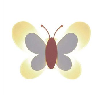 OEM L&aacute;mpara De Pared Led De Mariposa De 14 W, Blanca Y Rosa, Para Habitaci&oacute;n Infantil, L&aacute;mpara Moderna Con Alas -crezuo