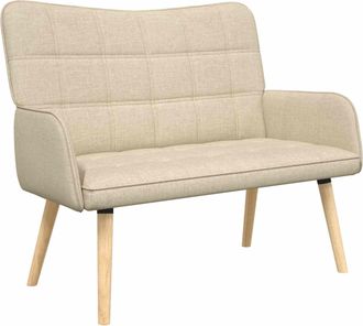 vidaXL Sof&aacute; De 2 Plazas Crema 115 X 61 X 87 Cm Tela Vidaxl