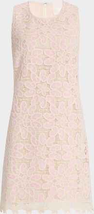 Johnny Was Darcy Sleeveless Floral Crochet Mini Dress