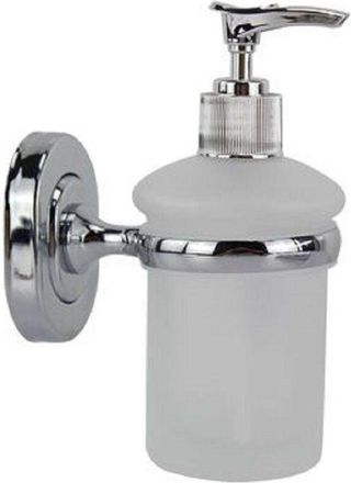 Trade Shop Trade Shop - Dispenser Portasapone Liquido Vetro Satinato Fissaggio A Parete Bagno 15cm 69181