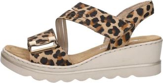 Rieker Sandalen Plat - Dames - Sleehakken - Bruin - 38 EU - Schoenen