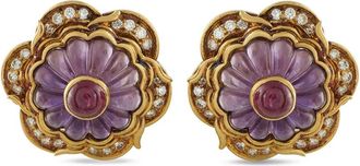 Harry Winston Orecchini a clip in oro giallo 18 carati e ametista