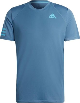 adidas Mens adidas Casual Breathable Solid Color Tennis Sports Short Sleeve Blue T-Shirt HB8033