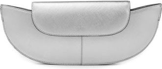 Behno Nadia Leather Clutch in Silver at Nordstrom