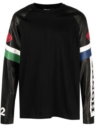 Dsquared2 Sweater met contrasterende mouw - Zwart