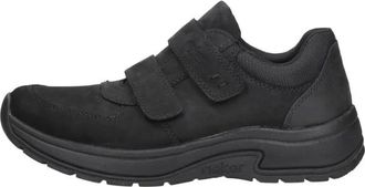 Rieker Klittenbandschoen - Heren - Sneakers - Zwart - 42 EU - Leer - Schoenen