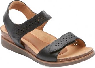 Cobb Hill Womens May Wave Strap Sandal In Black
