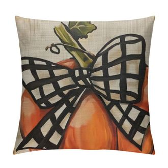 OEM Funda De Almohada Oto&ntilde;al Con Estampado De Calabaza Naranja De Acci&oacute;n De Gracias, Funda De Coj&iacute;n De Lino Con Lunares, Decoraci&oacute;n Estilo Casa De Campo, 