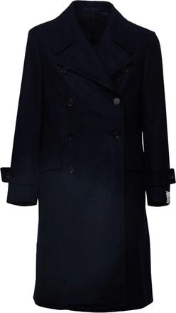 Caruso Corsaro Double-breasted Coat - Heren - Mantel - Blauw - XL - Wol - Jassen