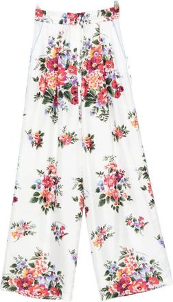 Dolce & Gabbana zijden broek met bloemenprint