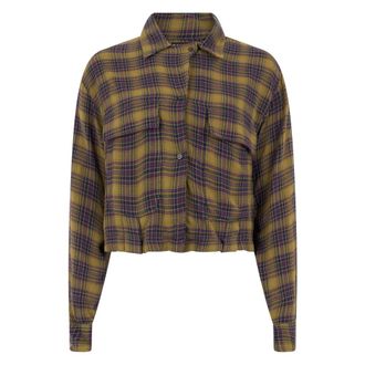 Diesel Camisa corta a cuadros - Jackets - Mujer - Amarillo - S