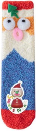 Generic xmas stockings Christmas Floor Socks Cozy Mid Tube Slipper Socks for Festive Family Comfort and Relaxation (Blue, A)