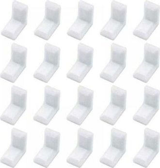 OEM Juego De 40 Escuadras En Forma De L Con Tapas De Pl&aacute;stico Blanco Para Armarios Y Estantes
