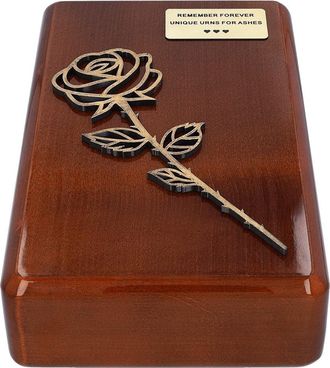 OEM Urna De Cremaci&oacute;n De Madera Con Un Delicado Motivo De Rosa Urna De Cremaci&oacute;n De Madera Con Un Delicado Motivo De Rosa