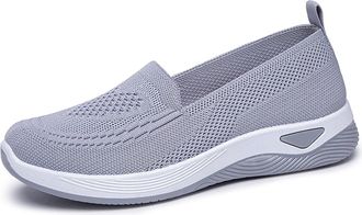 Generic Women Comfy Orthopedic Walking Shoes Comfortable Fashion Flat Soft Sole Walking Slip on Shoes Lightweight Slip-On Knitted Sneakers Breathable Slip On 