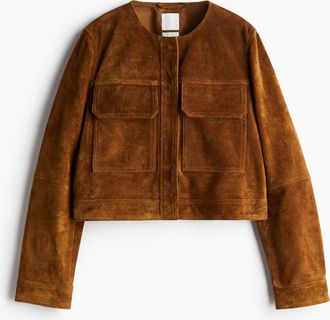 H&M Jacke aus Veloursleder - Beige