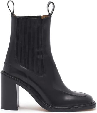 Maison Kitsuné Heeled Boots, female, Black, 6 UK, Leather Heel Boots