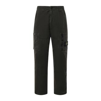 Stone Island Broeken, Heren, Zwart, W36, Katoen, Straight Broeken