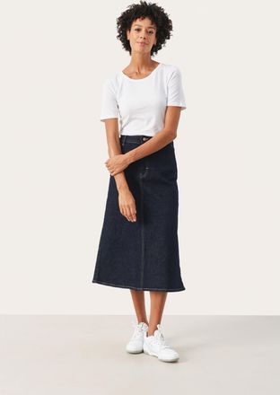 Part Two Denim rok A-shape Dark Denim dark blue