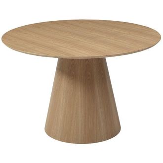 Vente-Unique Tavolo da pranzo tondo 4 persone impiallacciatura rovere Naturale chiaro - ANTALIZA