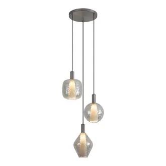 QAZQA Qazqa L&aacute;mpara Colgante De Dise&ntilde;o Gun Metal 3 Luces - Ard