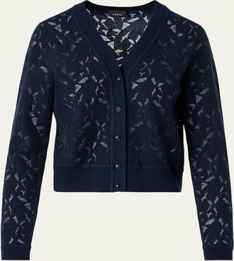 Akris Whitecaps Knit V-Neck Cardigan