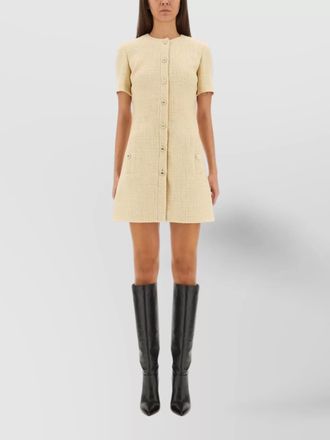 Gucci textured wool fitted mini dress