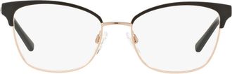 Michael Kors 51mm Cat Eye Optical Glasses in Rose Gold Black at Nordstrom