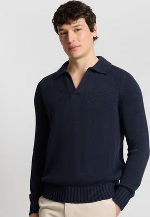 Onia Ultra Soft Cotton Johnny Polo in Midnight at Nordstrom, Size Medium