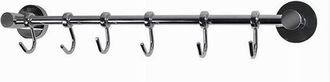 Trade Shop Trade Shop - Appendino Con 5 Ganci Accappatoio Asciugamani Da Muro Acciaio Arredo Bagno 52195