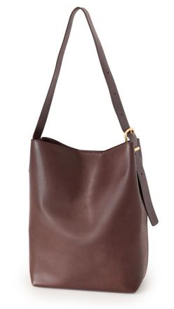 Madewell Womens Essentials Bucket Tote, Chocolate Raisin Leather, One Size
