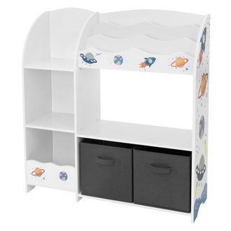 ECD Germany Estanter&iacute;a infantil, motivo espacial, 93x30x98 cm, blanco
